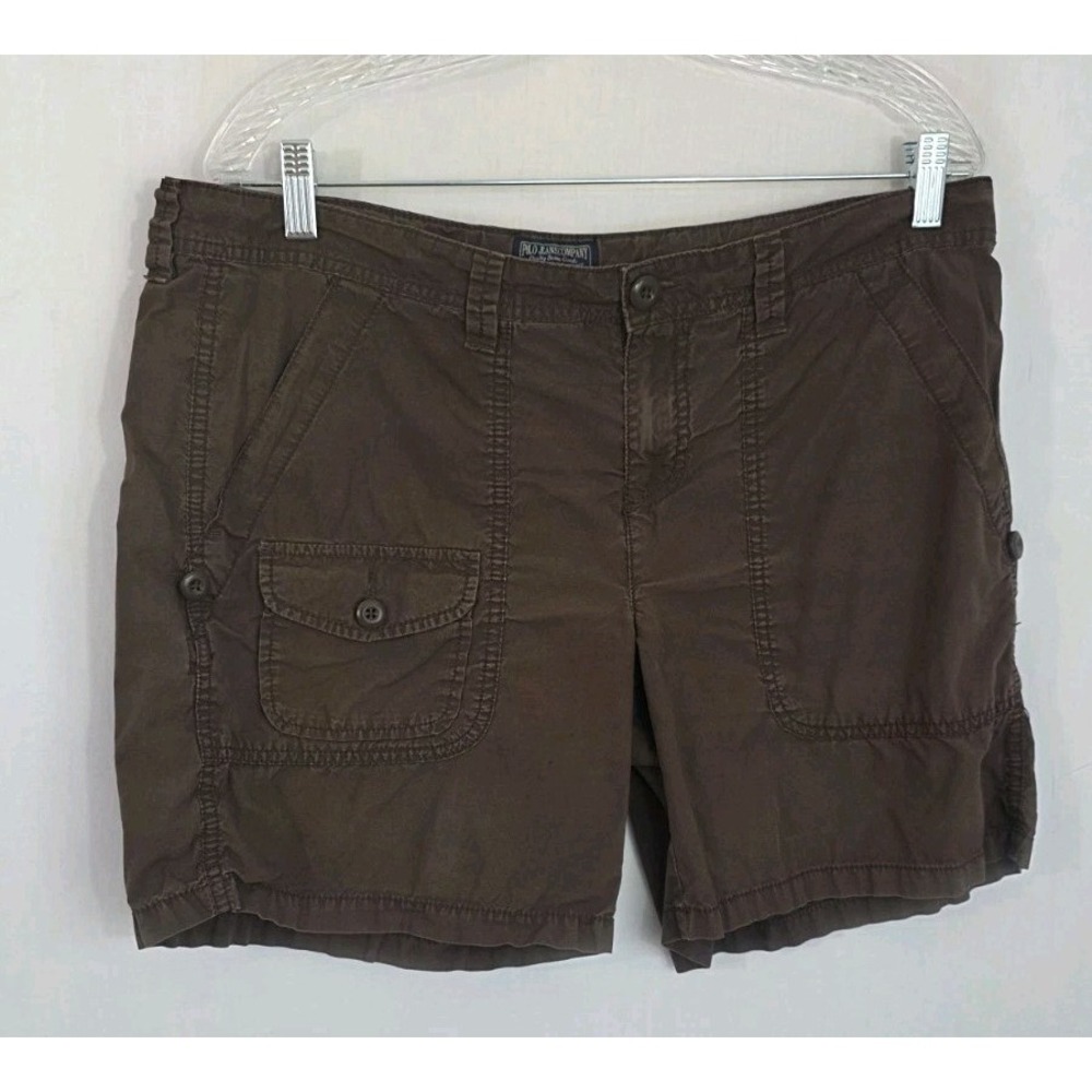 Polo Jeans Co Ralph Lauren Shorts Women's Size 12 Brown Utility Roll Cuff Y2K